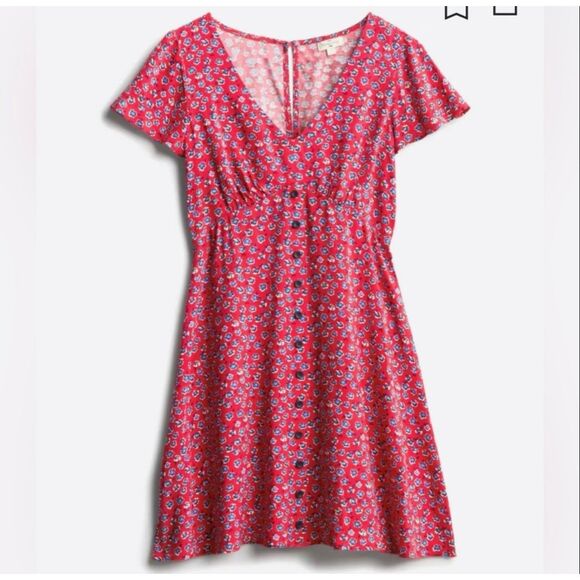 NWT Stitchfix Mason & Belle Lyla Button Detail Dress Size XL Red Floral‎ - Picture 2 of 15